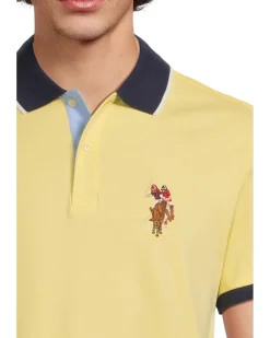 U.S. POLO ASSN. Short Sleeve Slim Fit Multicolor Pony Interlock Polo Shirt Men's