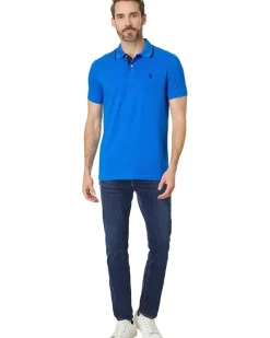 U.S. POLO ASSN. Short Sleeve Slim Fit Solid Stretch Pique Polo Shirt Men's