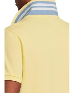 U.S. POLO ASSN. Slim Fit Big Horse Polo with Stripe Collar Men's