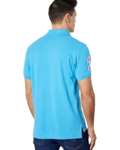 U.S. POLO ASSN. Slim Fit Big Horse Polo with Stripe Collar Men's