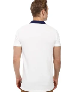 U.S. POLO ASSN. Slim Fit Big Horse Polo with Stripe Collar Men's