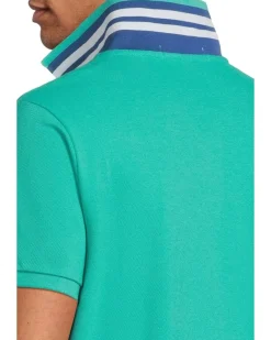 U.S. POLO ASSN. Slim Fit Big Horse Polo with Stripe Collar Men's