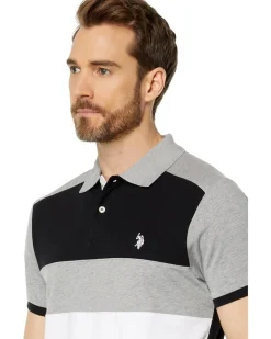 U.S. POLO ASSN. Slim Fit Chest Stripe Color-Block Polo Men's