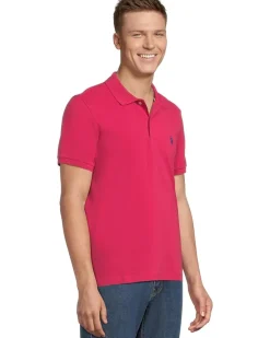 U.S. POLO ASSN. Slim Fit Solid Pique Polo Shirt Men's