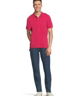 U.S. POLO ASSN. Slim Fit Solid Pique Polo Shirt Men's