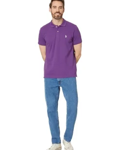 U.S. POLO ASSN. Slim Fit Solid Pique Polo Shirt Men's