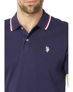 U.S. POLO ASSN. Slim Fit Tipped Interlock Knit Polo Men's