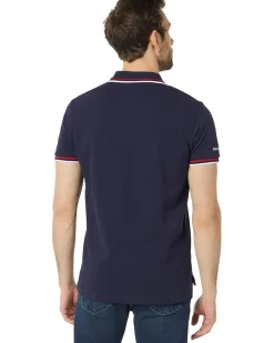 U.S. POLO ASSN. Slim Fit USA Applique Flag Print Knit Polo Shirt Men's