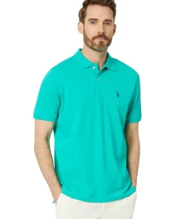 U.S. POLO ASSN. Solid Cotton Pique Polo with Small Pony Men's