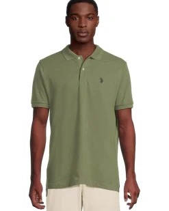 U.S. POLO ASSN. Solid Cotton Pique Polo with Small Pony Men's