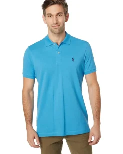 U.S. POLO ASSN. Solid Cotton Pique Polo with Small Pony Men's