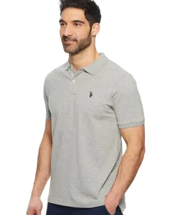 U.S. POLO ASSN. Solid Cotton Pique Polo with Small Pony Men's
