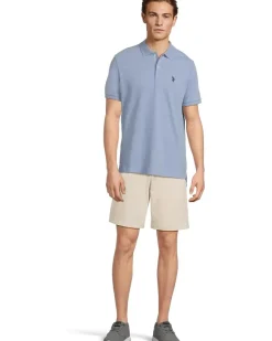 U.S. POLO ASSN. Solid Cotton Pique Polo with Small Pony Men's