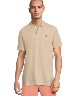 U.S. POLO ASSN. Solid Cotton Pique Polo with Small Pony Men's