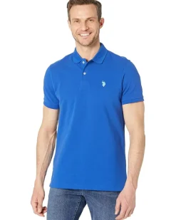 U.S. POLO ASSN. Solid Cotton Pique Polo with Small Pony Men's