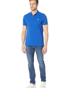 U.S. POLO ASSN. Solid Cotton Pique Polo with Small Pony Men's