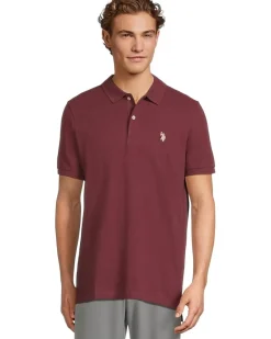 U.S. POLO ASSN. Solid Cotton Pique Polo with Small Pony Men's