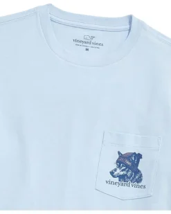 Vineyard Vines Husky Ski Dog Long Sleeve Pocket Tee Men's