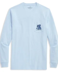 Vineyard Vines Husky Ski Dog Long Sleeve Pocket Tee Men's