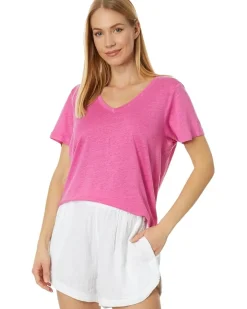 Vineyard Vines Linen V-Neck Tee Women's
