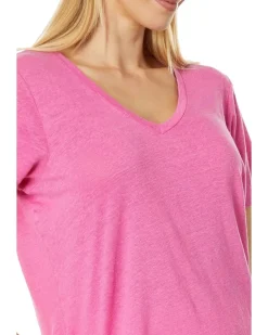 Vineyard Vines Linen V-Neck Tee Women's